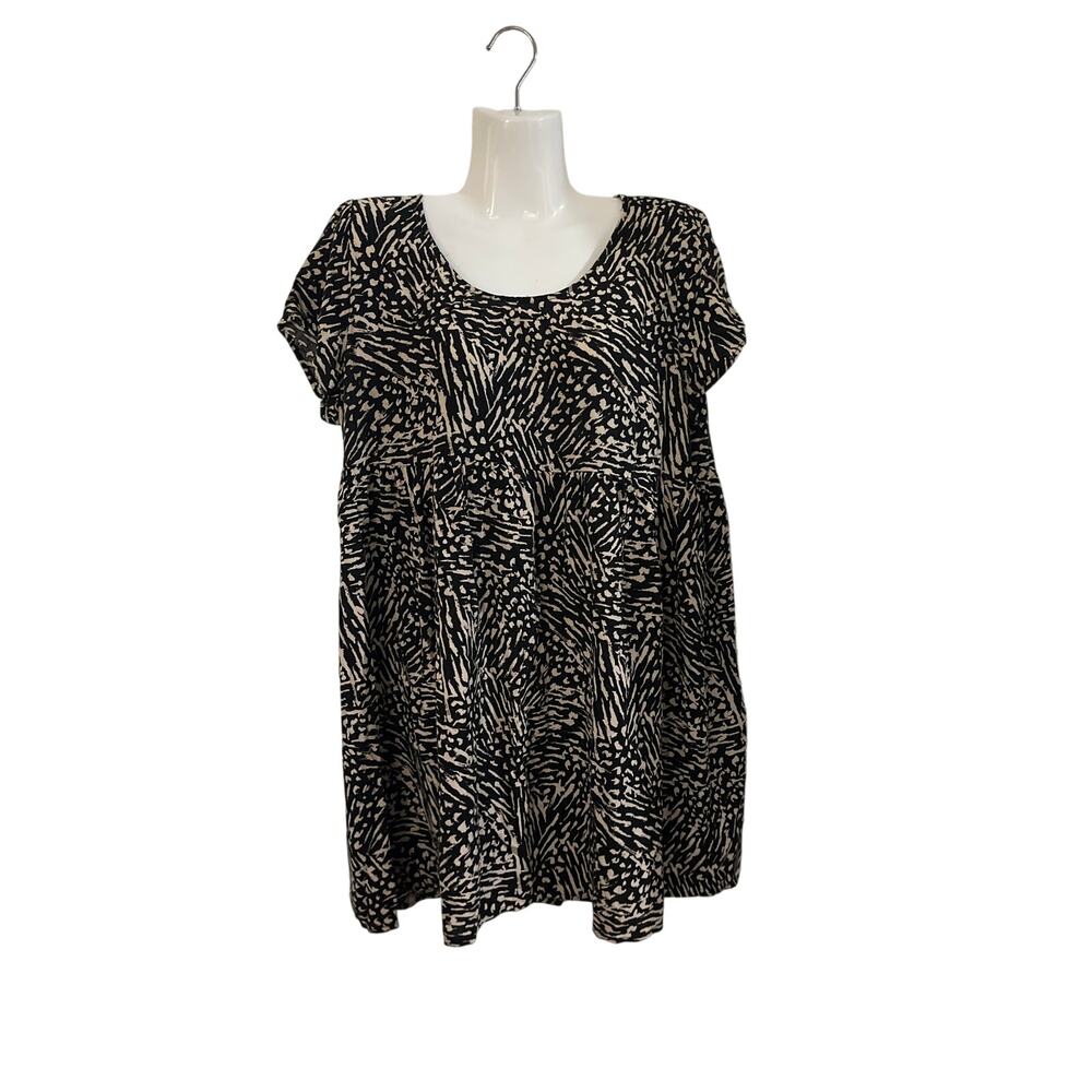 Mossimo Animal Print Swing Babydoll Short Dress Flowy Loose Boho Casual